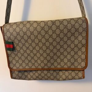 Authentic Gucci GG Mono Large Flap Men's Messenger Bag